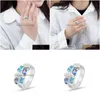 Pierścień Ring Blue Topaz 925 SIER SIER Fine Party Jewelry Akcesoria Pierścienie do dostawy DHP0H DHP0H