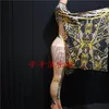 Kadınlar Yeni Fi 3D Baskı Tulum Kıyafetini Kutlamak Rhineste Kostüm Kadın Şarkıcı Büyük Kollu Bodysuit Performans Giyim B3WC#