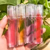 5ml Private Label Fruit Flavor Roller Ball Lip Oil Small Batch Custom Logo Transparent Nourishing Moisturizing Roller Ball Lip Gloss