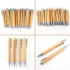 100 PcsLot Bamboo Ballpoint Pen Stylus Advertising pen Office School Supplies Pens Writing Gifts Blueblack Ink 240319