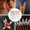 Disposable Cups Straws 20 PCS Straw Halloween Plastic Drinking Decoration Ornament Creative Glitter Bubble Tea