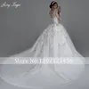 amylvager Classico Scoop Neck Manica Lg Ball Gown Wedding Dr 2024 Splendide Applicazioni Perline Princ Abito da sposa Personalizza f2a7 #