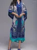 Casual Dresses Women Summer Beach Dress 2024 Africa Tryckt badkläder Cover Ups Short Sleeve Kaftans Tunic Robes Seaside Holiday Beachwear