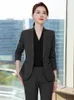 Kvinnors tvåstycken Pants Ladies Office Work Wear Suits Formal Ol Styles Pantsuits For Women Blazers Femininos Professional Career Interview