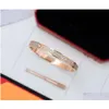 Bracciale rigido Designer di gioielli Bracciale in oro Luxe Moda Acciaio inossidabile Sier Rose Cuff Lock 4Cz Diamante Per donna Uomo Braccialetti di partito con B Ottgl