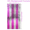 Party Decoration 1 2M Colored Rain Silk Square Curtain Birthday Baby Shower Stage Decor Background Wall Supplies