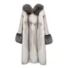 2024 Winter Coat with Fox Fur Faux Mink Collar Coats Women Thick New Fur Hooded Coat g8If#