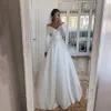 Sodigne Abito da sposa in raso con maniche Lg Dubai Elegante sposa Dr A-Line Bianco / Avorio Abiti da sposa abiti da sposa 81wr #