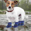 Dog Apparel 3 Sets Water Proof Pet Boots Snow Resistant Puppy Shoes Nylon Cloth Anti-slip Rain