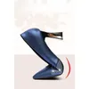 Women Classic Spiczasty palca Blue Spring Slip na pięcie buty Lady Casual Light Weight Office Mulheres de Salto Alto 240329