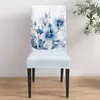 Housses de chaise d'été, plantes, fleurs, aquarelle, ensemble de housses de siège en Spandex extensible pour cuisine, décoration de maison, salle à manger