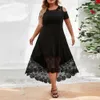 oversized Lg Dr for Women Clothing 2023 Summer Plus Size Elegant Vestidos Dr Female Party Black Formal Occas Dr 880l#