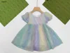 Fashion girls dresses kids designer clothes baby skirt child partydress Size 90-150 CM Colorful letter printing Princess dress 24Mar