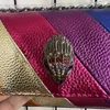 Kurt G Luxury Clutch Bag Multi Colorful Patchwork Handbag Elegant And Stylish Dinner Bag Metallic Chain Jointing Purse 240329