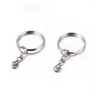 Keychains 20Pcs Iron Metal Key Chain Clasp Split Hooks With Keyrings For Home Car Office Keys 25x22x2mm
