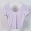 Lu Align Fitness Women's Women T-shirt wyrównaj odzież sportową bluzki seksowne koszule sporty backports gym ubranie joga