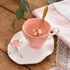 Koppar Saucers Creative Butterfly Bird Coffee Cup and Saucer Set Home Drinkware 200 ml Engelska eftermiddagste Drop Gift Gift