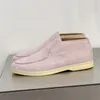 Sapatos casuais multicolor qualidade de nível superior camurça real plana mulheres dedo do pé redondo deslizamento-em mocassins formais mujer