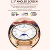 Per Android IOS Orologio 4 Donne Smart Watch Bussola 1.3 ''AMOLED HD Sreen Display Mostra sempre l'ora Chiamata Bluetooth Smartwatch Uomo