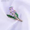 Pins Broches Paarse Bloem Broche Elegant Pak Accessoire Plant Corsage Pin Y240329