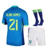 2024 Brazils Kids Football Kit Soccer Jerseys com Copa America Cup Design e Vini Jr Nome