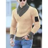 Pull col roulé hommes hiver Fi style vintage pull mâle Slim Fit pulls chauds pulls en laine tricotés épais Top hommes Z8xu #