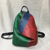 Sacs d'école Vintage femmes en cuir véritable sac à dos Patchwork dames première couche vache sacs à dos véritable peau de vache Double sac à bandoulière