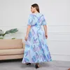 Hohe Taille Plus Größe Dres Frauen V-ausschnitt Mittlere Länge Dr Elegant Gedruckt Fi Casual Büro Dame Frühling Sommer Streetwear w6ox #