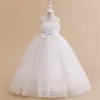 2023 Summer Girls Dress Tulle White Party Bridesmaid Dresses for Children Costume Elegant Kids Girl Wedding Evening Vestidos 240318