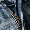 FI designer män jeans högkvalitativ retro ons blå stretch smal fit rippade jeans män italiensk stil vintage denim byxor n3lk#