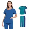 Kadın Scrubs için Yaz Tıbbi Üniformaları İnce Doktorlar Setleri Giysileri Hızlı Kuru Hemşireler Üniform Diş Kliniği Güzellik Sal İş Giyim J16C#