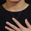 Football Pendant 925 Sterling Silver Necklace Vvs Moissanite Diamond Chain Set Hip Hop Jewelry