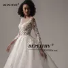 BEPEITHY LACE WEDDLY DRES FÖR KVINNOR 2023 SPRING PRINCS VINTAGE O NECK LG SLEEVES BRIDAL BALL GOWN VESTIDOS DE NOVIAS H1LG#