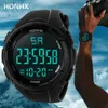 Wristwatches Luminous Sport Mens Digital Watch Advanced Silicone Strap Wrist Watches LED Man Black Military Watch Hodinky Relogio Masculino 24329