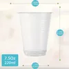 Disposable Cups Straws 50/100 Pcs 7oz Clear Plastic PET Crystal BPA Free Ultra For Iced Coffee Cold Drinks.