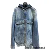 Designer B family high-end Paris patchwork family denim jacket hooded jacket unisex loose denim jacket UWHK