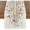Floral Linen Table Runners Thanksgiving Wedding Decoration For Kitchen Decor Home Party Runner Coffee 240325