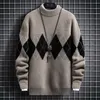 men Clothing 2023 Men's Sweater Winter Thickened Sweater Youth Half Turtleneck Sweater Men's Loose Trend Coat t7ZJ#