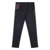 Jeans neri di design di lusso pantaloni da trekking jeans ricamati pantaloni di marca di moda Vaqueros jeans classici da uomo e da donna con motivo quadrifoglio per jeans di marca da uomo