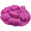 Baking Moulds Halloween Holiday Style Silicone Cake Mold 7 Cavity Pumpkin Ghost Bat Shape Cookies Chocolate Molds DIY Tool