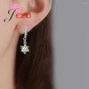 Boucles d'oreilles pendantes de qualité, Styles coréens romantiques, cristaux brillants, Triangle étoile, goutte en argent Sterling 925 pour femmes, Pendientes