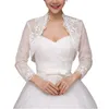 Femmes 3/4 manches veste de mariage Cape dentelle florale garniture Wrap haussement d'épaules boléro Cardigan 67Hx #