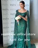 Sevintage Sparkly Green Beading Sequined Mermaid Prom Dres LG ärmar Saudiarabiska kvällsklänningar Formella parti Dr 62oy#