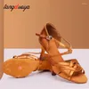 Zapatos de baile piel satén latino señoras suela suave interior fiesta rendimiento salón de baile 5,5/7,5/8,5 cm