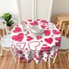 Mantel rojo de San Valentín, mantel redondo con diseño de amor, cubierta para sala de estar, comedor, protección Kawaii