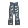 Jeans svasati blu strappati neri Jeans vintage denim distred americani High Street Vibe Jeans micro svasati danneggiati Pantaloni da donna W15R #