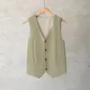 Men's Vests 2024 Men Spring Autumn Fashion Solid Color Suit Vest Male V-neck Sleeveless Jackets Mens Short Buttons Casual Waistcoat D754