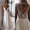 Urban Sexy Dresses Long Chiffon Boho Beach Wedding Gownesummer A Line Simple White Bride Dress V Neck Bridal Party Dressvestido de Noiva YQ240329