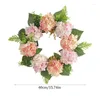 Decorative Flowers Hydrangea Door Wreath Spring Flower 15.74 Inch Artificial Summer Farmhouse Floral For Front All