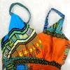 Casual Dresses Fashion Spaghetti Strap Women Summer Sexig klänning Boho Style ärmlös elastisk midja Kvinnlig dashiki V-hals Party Beach